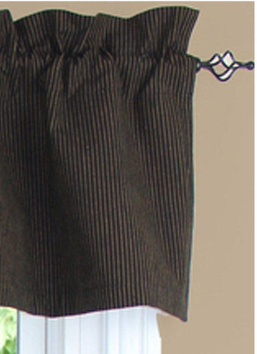Primitive Ticking Black Valance VL236211 - The Fox Decor